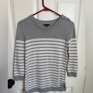 3/$21 | GAP Gray and White Striped Sweater